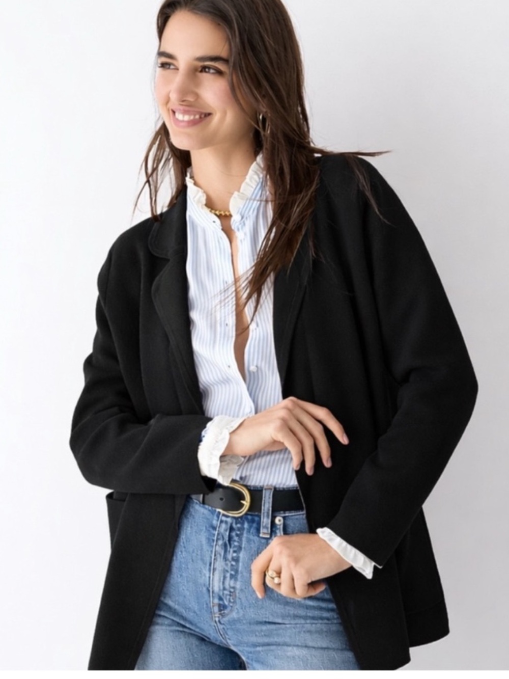 J. Crew Eloise Sweater-Blazer in Black Size S